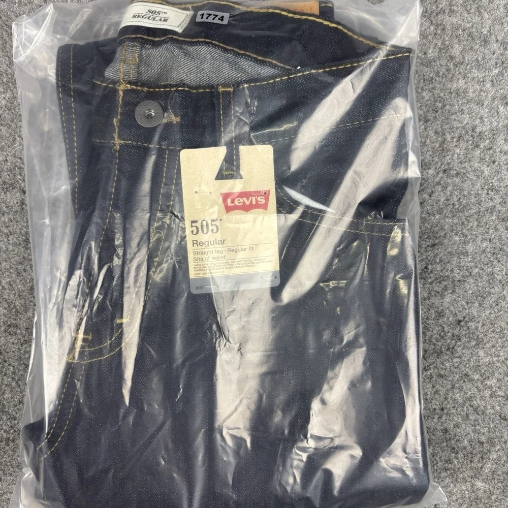 Levi's 505 Jeans Boys Youth 14 Regular NWT Straight‎ Leg Dark Wash Blue Denim